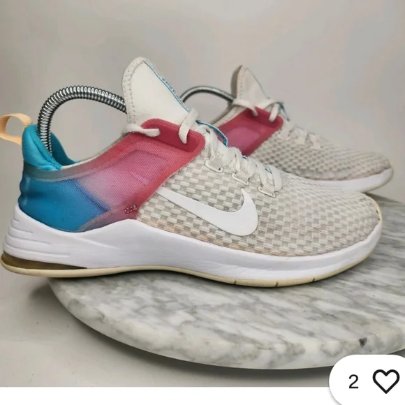 NIKE Air Max Bella White/Pink Athletic Sneakers - Size 8 - Picture 1 of 11